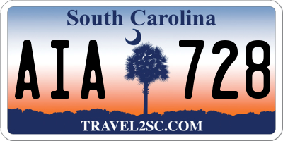 SC license plate AIA728