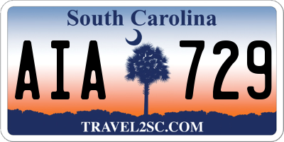 SC license plate AIA729
