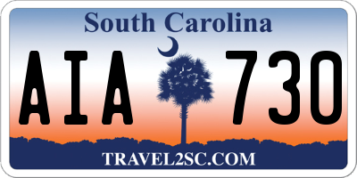 SC license plate AIA730
