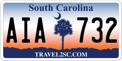 SC license plate AIA732