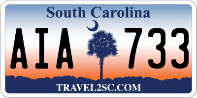 SC license plate AIA733