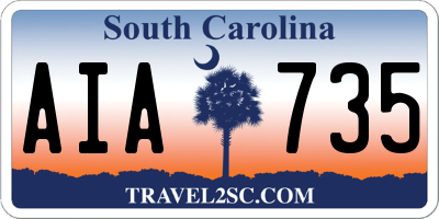 SC license plate AIA735