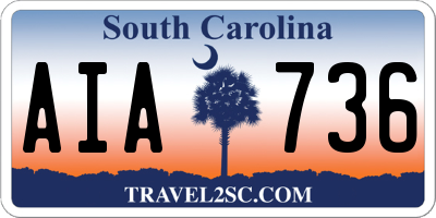 SC license plate AIA736