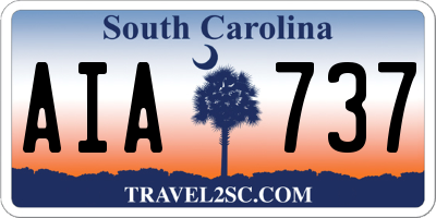 SC license plate AIA737