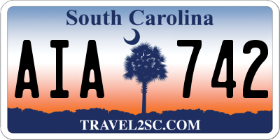 SC license plate AIA742