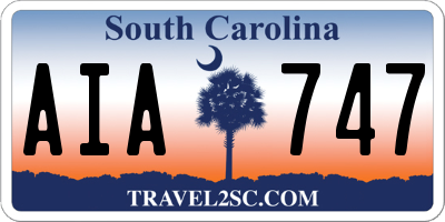 SC license plate AIA747