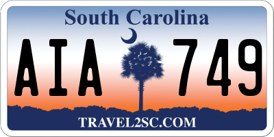 SC license plate AIA749