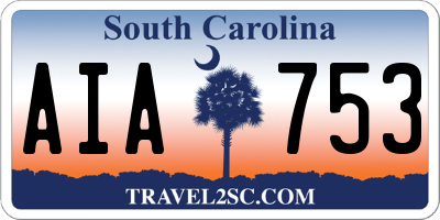 SC license plate AIA753