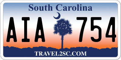 SC license plate AIA754