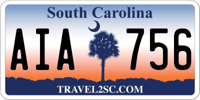 SC license plate AIA756