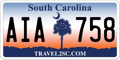 SC license plate AIA758