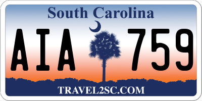SC license plate AIA759