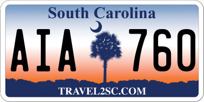 SC license plate AIA760