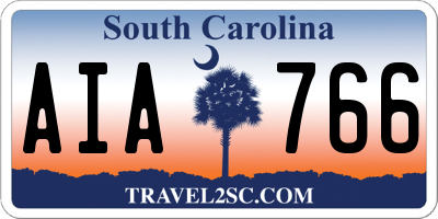 SC license plate AIA766