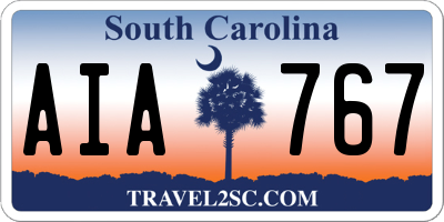 SC license plate AIA767