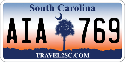 SC license plate AIA769