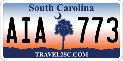 SC license plate AIA773