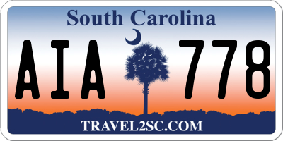SC license plate AIA778