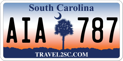 SC license plate AIA787