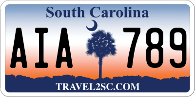 SC license plate AIA789