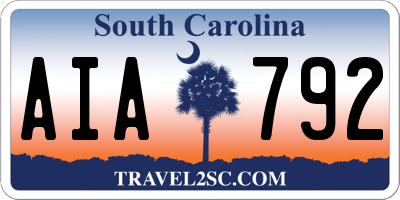 SC license plate AIA792