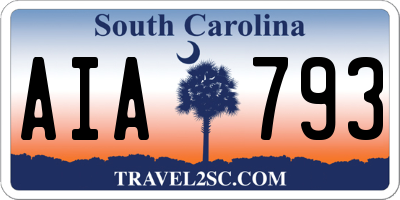 SC license plate AIA793