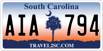 SC license plate AIA794