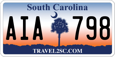 SC license plate AIA798