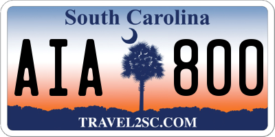 SC license plate AIA800