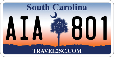 SC license plate AIA801