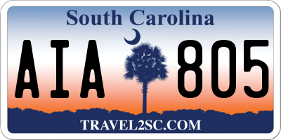 SC license plate AIA805