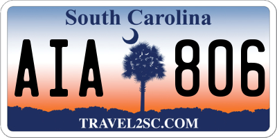 SC license plate AIA806