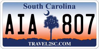 SC license plate AIA807