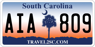 SC license plate AIA809