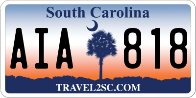 SC license plate AIA818