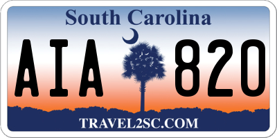 SC license plate AIA820