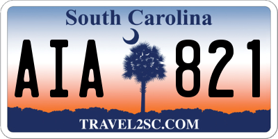 SC license plate AIA821