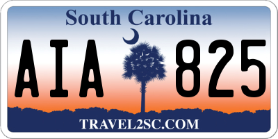 SC license plate AIA825