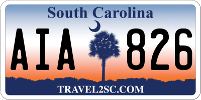 SC license plate AIA826