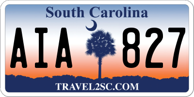 SC license plate AIA827