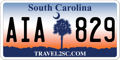 SC license plate AIA829