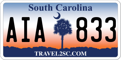 SC license plate AIA833