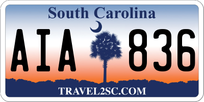 SC license plate AIA836