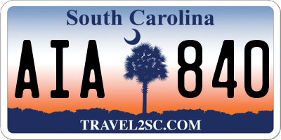 SC license plate AIA840