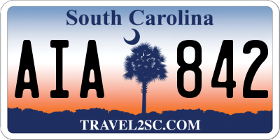 SC license plate AIA842