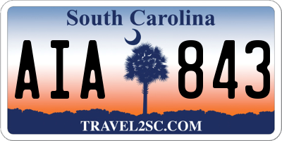 SC license plate AIA843