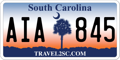 SC license plate AIA845