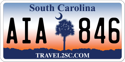 SC license plate AIA846