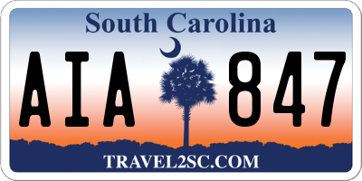 SC license plate AIA847