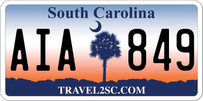 SC license plate AIA849